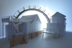 Bridge (Scale Model); Edition of 3; Mixed Media; 16 (H) x 48 (L) x 24 (W) Inches